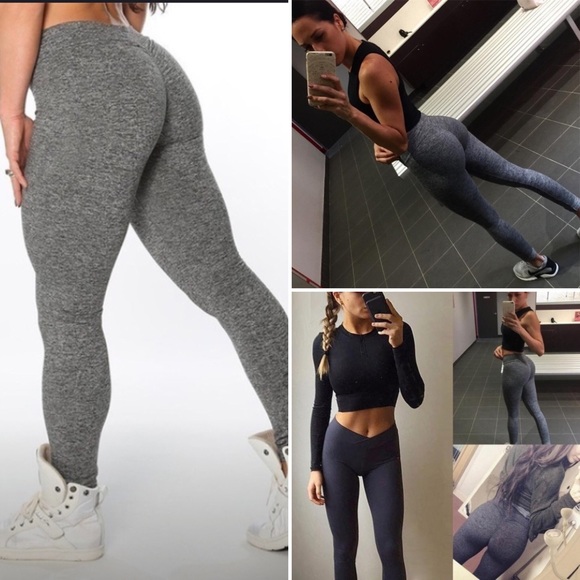 💜SOLD💜Flattering “Butt Scrunch” Marled Grey - Picture 5 of 8